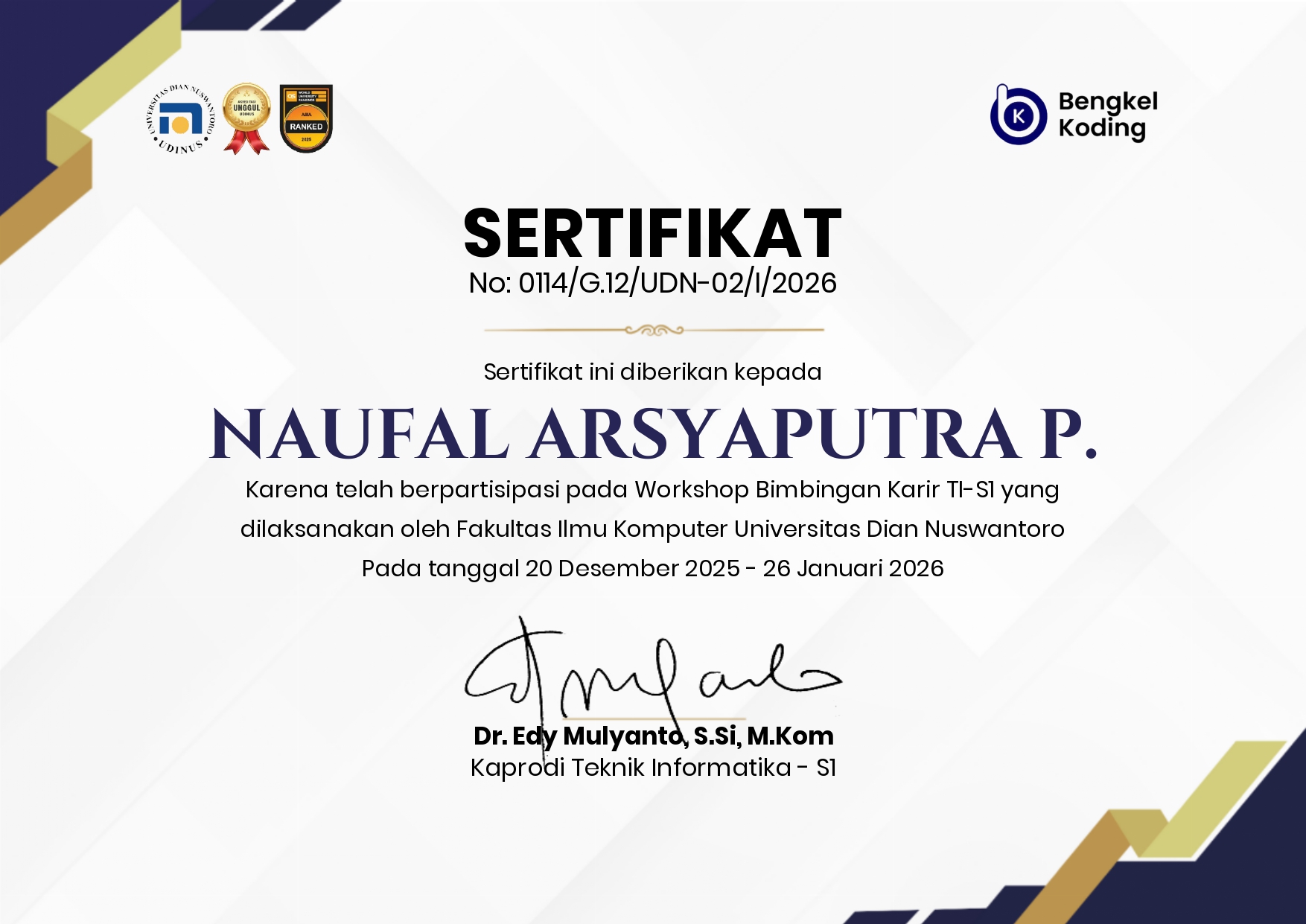 Workshop Bimbingan Karir TI-S1