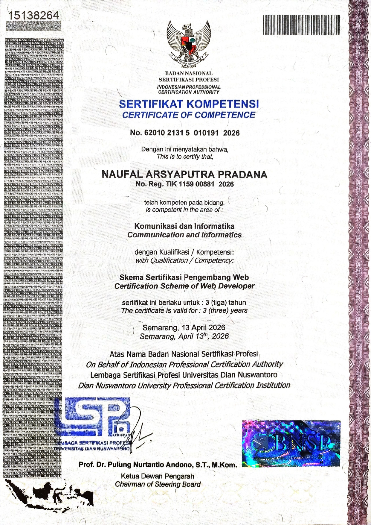 Sertifikasi Pengembang Web - LSP UDINUS
